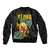 Hawaiian Halloween Bomber Jacket Aloha Pinapple with Mysterious Hands and Polynesian Tribal Tattoo