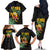 Hawaiian Halloween Family Matching Off The Shoulder Long Sleeve Dress and Hawaiian Shirt Aloha Pinapple with Mysterious Hands and Polynesian Tribal Tattoo