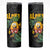 Hawaiian Halloween Skinny Tumbler Aloha Pinapple with Mysterious Hands and Polynesian Tribal Tattoo