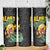 Hawaiian Halloween Skinny Tumbler Aloha Pinapple with Mysterious Hands and Polynesian Tribal Tattoo