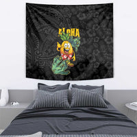 Hawaiian Halloween Tapestry Aloha Pinapple with Mysterious Hands and Polynesian Tribal Tattoo LT03 - Polynesian Pride
