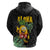 Hawaiian Halloween Zip Hoodie Aloha Pinapple with Mysterious Hands and Polynesian Tribal Tattoo