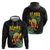 Hawaiian Halloween Zip Hoodie Aloha Pinapple with Mysterious Hands and Polynesian Tribal Tattoo