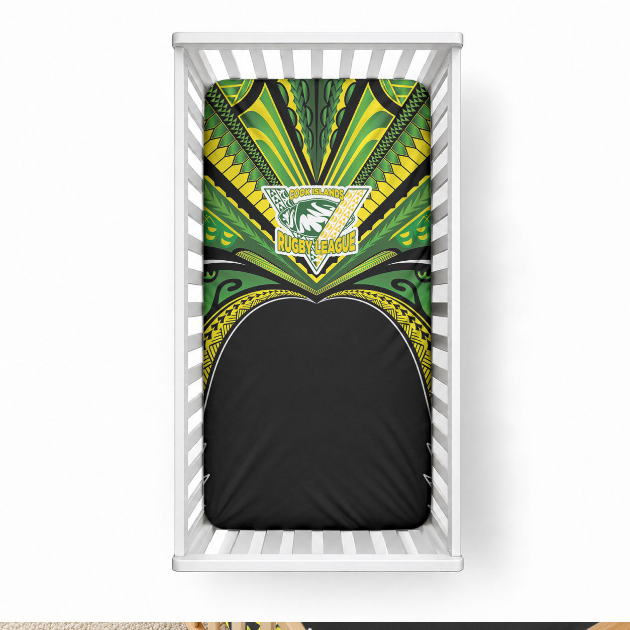 Cook Islands Rugby League Baby Bed Cover Polynesian and Tatau Tribal Art - Black Color LT03 28 × 52 in Black - Polynesian Pride