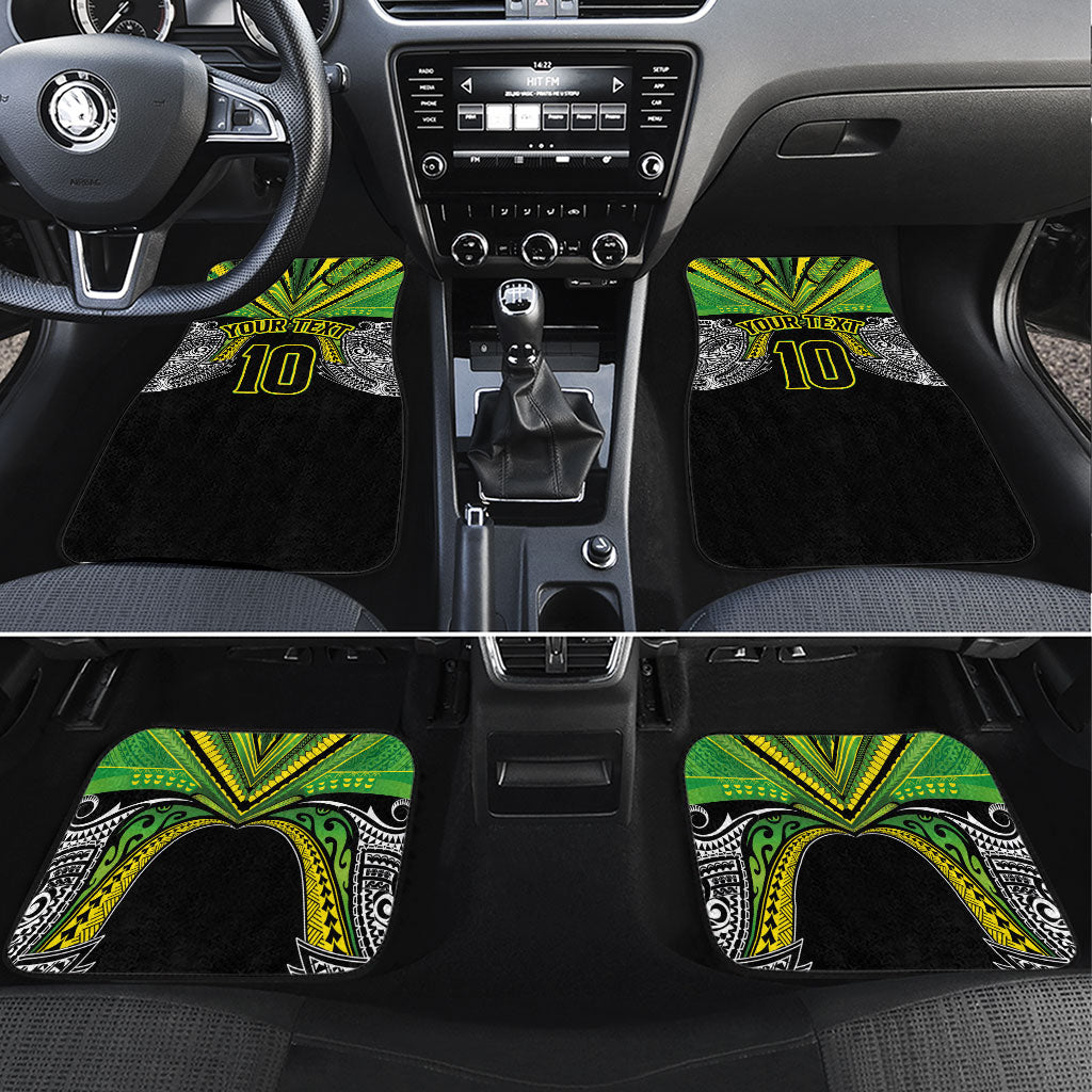 Cook Islands Rugby League Custom Car Mats Polynesian and Tatau Tribal Art - Black Color