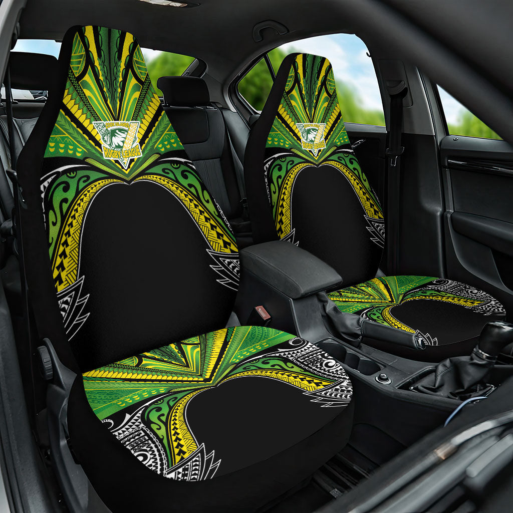 Cook Islands Rugby League Car Seat Cover Polynesian and Tatau Tribal Art - Black Color LT03 One Size Black - Polynesian Pride