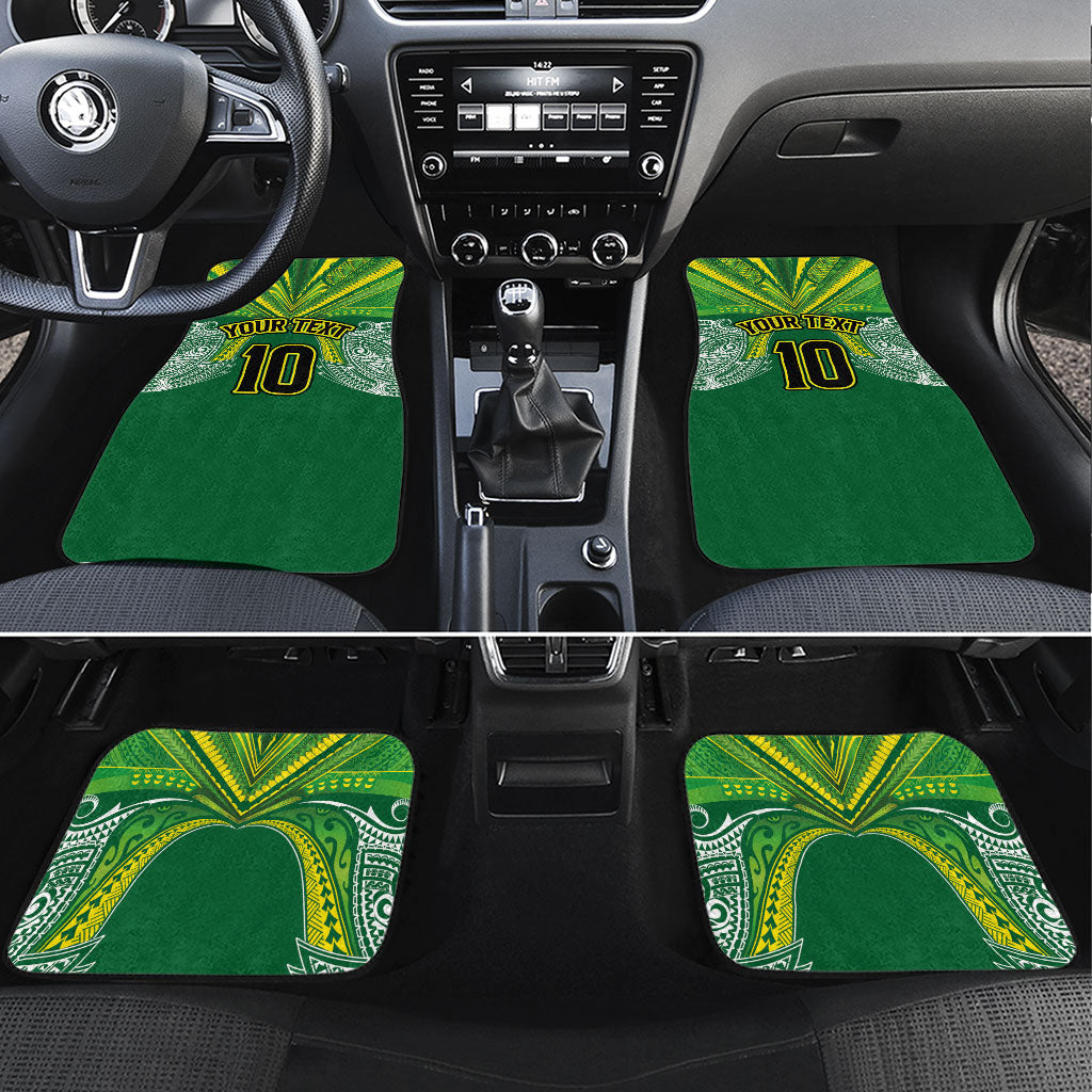Cook Islands Rugby League Custom Car Mats Polynesian and Tatau Tribal Art - Green Color
