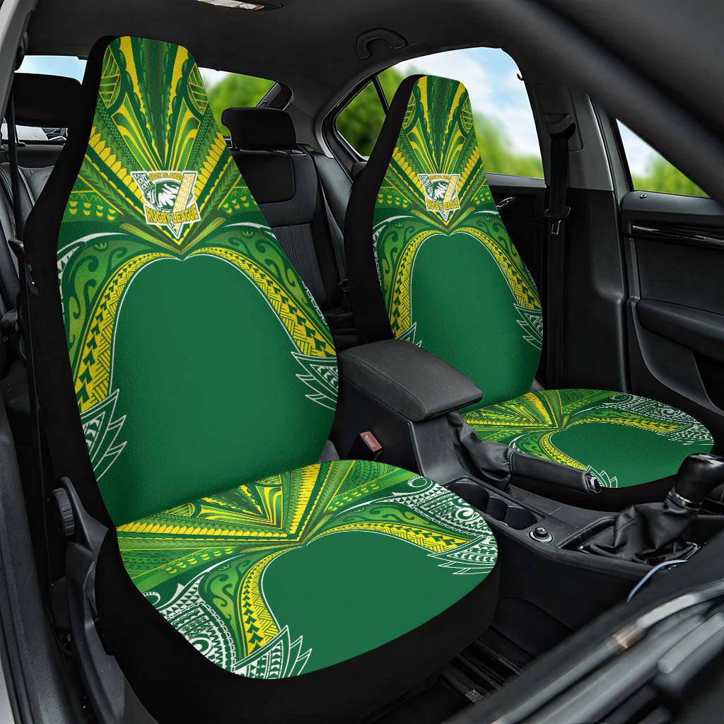 Cook Islands Rugby League Car Seat Cover Polynesian and Tatau Tribal Art - Green Color LT03 One Size Green - Polynesian Pride