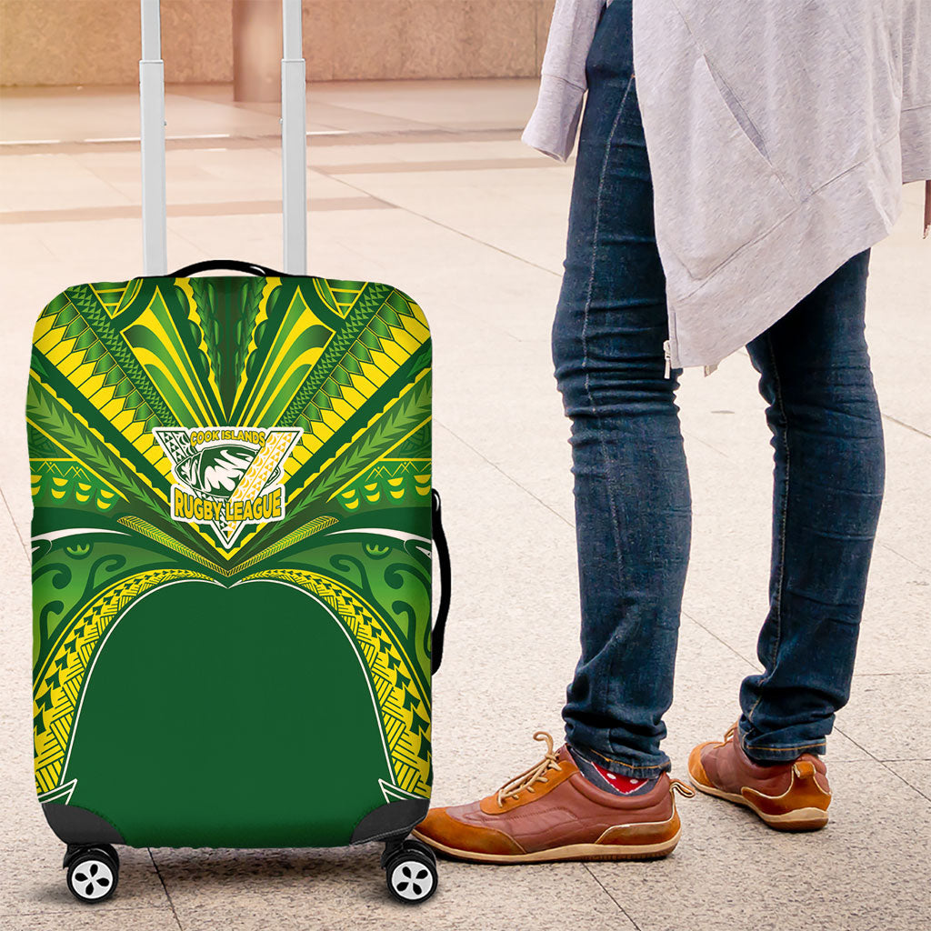 Cook Islands Rugby League Luggage Cover Polynesian and Tatau Tribal Art - Green Color LT03 Green - Polynesian Pride