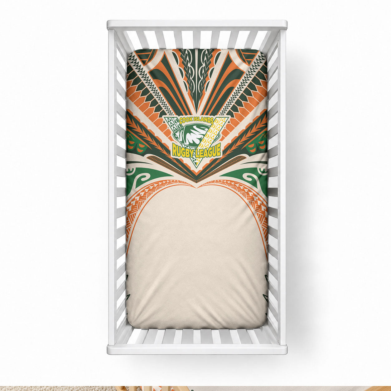 Cook Islands Rugby League Baby Bed Cover Polynesian and Tatau Tribal Art - Retro Palette LT03 28 × 52 in Multicolor - Polynesian Pride