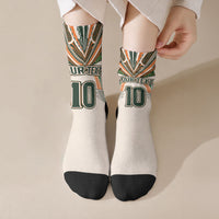 Cook Islands Rugby League Custom Crew Socks Polynesian and Tatau Tribal Art - Retro Palette LT03 Crew Socks Multicolor - Polynesian Pride