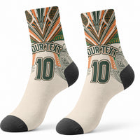 Cook Islands Rugby League Custom Crew Socks Polynesian and Tatau Tribal Art - Retro Palette LT03 - Polynesian Pride