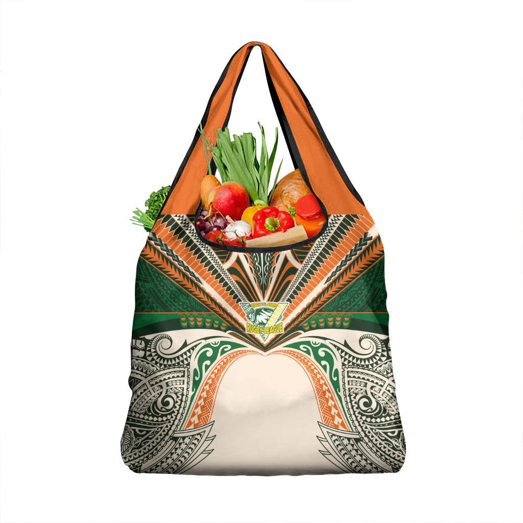 Cook Islands Rugby League Grocery Bag Polynesian and Tatau Tribal Art - Retro Palette LT03 1-pack One Size Multicolor - Polynesian Pride