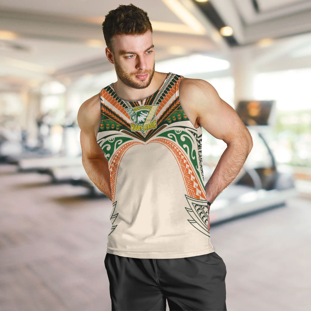 Cook Islands Rugby League Custom Men Tank Top Polynesian and Tatau Tribal Art - Retro Palette