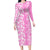 Hawaii Kauai Island Family Matching Long Sleeve Bodycon Dress and Hawaiian Shirt Hibiscus Pattern Seamless Tribal Simple Pink LT03 Mom's Dress Pink - Polynesian Pride