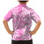 Hawaii Kauai Island Family Matching Mermaid Dress and Hawaiian Shirt Hibiscus Pattern Seamless Tribal Simple Pink LT03 - Polynesian Pride