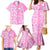 Hawaii Kauai Island Family Matching Mermaid Dress and Hawaiian Shirt Hibiscus Pattern Seamless Tribal Simple Pink LT03 - Polynesian Pride