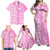 Hawaii Kauai Island Family Matching Off Shoulder Maxi Dress and Hawaiian Shirt Hibiscus Pattern Seamless Tribal Simple Pink LT03 - Polynesian Pride