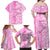 Hawaii Kauai Island Family Matching Off Shoulder Maxi Dress and Hawaiian Shirt Hibiscus Pattern Seamless Tribal Simple Pink LT03 - Polynesian Pride