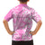 Hawaii Kauai Island Family Matching Puletasi Dress and Hawaiian Shirt Hibiscus Pattern Seamless Tribal Simple Pink LT03 - Polynesian Pride