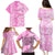 Hawaii Kauai Island Family Matching Puletasi Dress and Hawaiian Shirt Hibiscus Pattern Seamless Tribal Simple Pink LT03 - Polynesian Pride