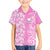 Hawaii Kauai Island Family Matching Puletasi Dress and Hawaiian Shirt Hibiscus Pattern Seamless Tribal Simple Pink LT03 Son's Shirt Pink - Polynesian Pride