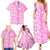 Hawaii Kauai Island Family Matching Summer Maxi Dress and Hawaiian Shirt Hibiscus Pattern Seamless Tribal Simple Pink LT03 - Polynesian Pride