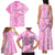 Hawaii Kauai Island Family Matching Tank Maxi Dress and Hawaiian Shirt Hibiscus Pattern Seamless Tribal Simple Pink LT03 - Polynesian Pride