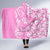 Hawaii Kauai Island Hooded Blanket Hibiscus Pattern Seamless Tribal Simple Pink LT03 - Polynesian Pride