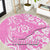 Hawaii Kauai Island Round Carpet Hibiscus Pattern Seamless Tribal Simple Pink LT03 Pink - Polynesian Pride