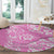 Hawaii Kauai Island Round Carpet Hibiscus Pattern Seamless Tribal Simple Pink LT03 - Polynesian Pride