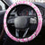 Hawaii Kauai Island Steering Wheel Cover Hibiscus Pattern Seamless Tribal Simple Pink