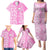 Custom Hawaii Kauai Island Family Matching Puletasi Dress and Hawaiian Shirt Hibiscus Pattern Seamless Tribal Simple Pink LT03 - Polynesian Pride