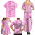 Custom Hawaii Kauai Island Family Matching Summer Maxi Dress and Hawaiian Shirt Hibiscus Pattern Seamless Tribal Simple Pink LT03 - Polynesian Pride