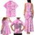 Custom Hawaii Kauai Island Family Matching Tank Maxi Dress and Hawaiian Shirt Hibiscus Pattern Seamless Tribal Simple Pink LT03 - Polynesian Pride