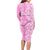 Custom Hawaii Kauai Island Long Sleeve Bodycon Dress Hibiscus Pattern Seamless Tribal Simple Pink LT03 - Polynesian Pride