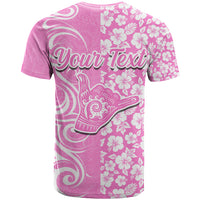 Custom Hawaii Kauai Island T Shirt Hibiscus Pattern Seamless Tribal Simple Pink LT03 - Polynesian Pride