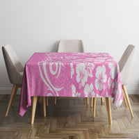 Custom Hawaii Kauai Island Tablecloth Hibiscus Pattern Seamless Tribal Simple Pink LT03 - Polynesian Pride
