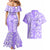 Hawaii Kauai Island Couples Matching Mermaid Dress and Hawaiian Shirt Hibiscus Pattern Seamless Tribal Simple Purple LT03 - Polynesian Pride