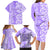 Hawaii Kauai Island Family Matching Long Sleeve Bodycon Dress and Hawaiian Shirt Hibiscus Pattern Seamless Tribal Simple Purple LT03 - Polynesian Pride