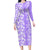 Hawaii Kauai Island Family Matching Long Sleeve Bodycon Dress and Hawaiian Shirt Hibiscus Pattern Seamless Tribal Simple Purple LT03 Mom's Dress Purple - Polynesian Pride