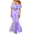 Hawaii Kauai Island Family Matching Mermaid Dress and Hawaiian Shirt Hibiscus Pattern Seamless Tribal Simple Purple LT03 - Polynesian Pride