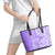 Hawaii Kauai Island Leather Tote Bag Hibiscus Pattern Seamless Tribal Simple Purple LT03 - Polynesian Pride