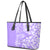 Hawaii Kauai Island Leather Tote Bag Hibiscus Pattern Seamless Tribal Simple Purple LT03 - Polynesian Pride