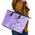 Hawaii Kauai Island Leather Tote Bag Hibiscus Pattern Seamless Tribal Simple Purple LT03 - Polynesian Pride