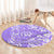 Hawaii Kauai Island Round Carpet Hibiscus Pattern Seamless Tribal Simple Purple LT03 - Polynesian Pride