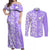 Custom Hawaii Kauai Island Couples Matching Off Shoulder Maxi Dress and Long Sleeve Button Shirts Hibiscus Pattern Seamless Tribal Simple Purple LT03 Purple - Polynesian Pride