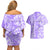 Custom Hawaii Kauai Island Couples Matching Off Shoulder Short Dress and Hawaiian Shirt Hibiscus Pattern Seamless Tribal Simple Purple LT03 - Polynesian Pride