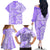 Custom Hawaii Kauai Island Family Matching Off Shoulder Long Sleeve Dress and Hawaiian Shirt Hibiscus Pattern Seamless Tribal Simple Purple LT03 - Polynesian Pride