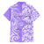 Custom Hawaii Kauai Island Family Matching Puletasi Dress and Hawaiian Shirt Hibiscus Pattern Seamless Tribal Simple Purple LT03 - Polynesian Pride